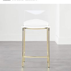 CB2 Acrylic & Gold Bar Stools (Set of 2)