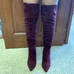 Aldo Suede Boots; Burgundy And In Black; Size 8