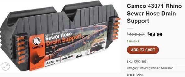 Camco Rhino Sewer Hose Drain Support