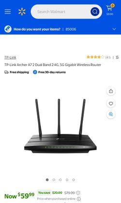 TP-Link Archer A7 2 Dual Band 2.4G, 5G Gigabit Wireless Router