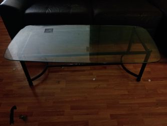 Glass coffee and end table set