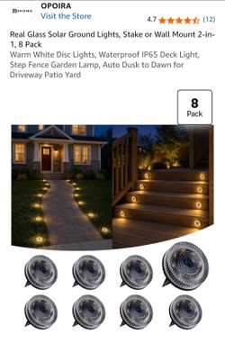 OPOIRA Solar Ground Lights 8-Pack