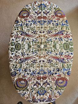 Spanish Decorative Textile 55" | Round Table Topper, Boho Decor