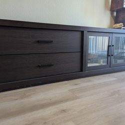 Long  Dark Wood TV Stand 