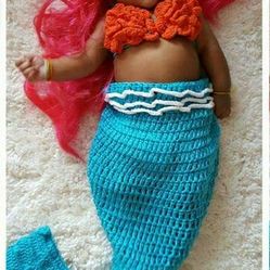 Hand Knitted Mermaid Costume for Infant