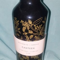 Rifle Paper Company x Corkcicle Fully Insulated Canteen Water Bottle 16 oz New