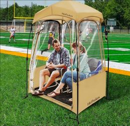 Sports Tent, Instant Weather Proof Pod, Pop Up Bubble Clear View Tent, Sports Pod with Extra Top Cover for Soccer, Football, and Other Outdoor Events,
