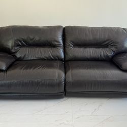 Cocoa Brown Leather Power Reclining Sofa