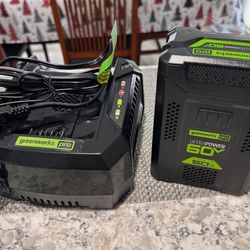 Greenworks® PRO 60v & 5.0ah Battery w Rapid Charger Combo - OBO