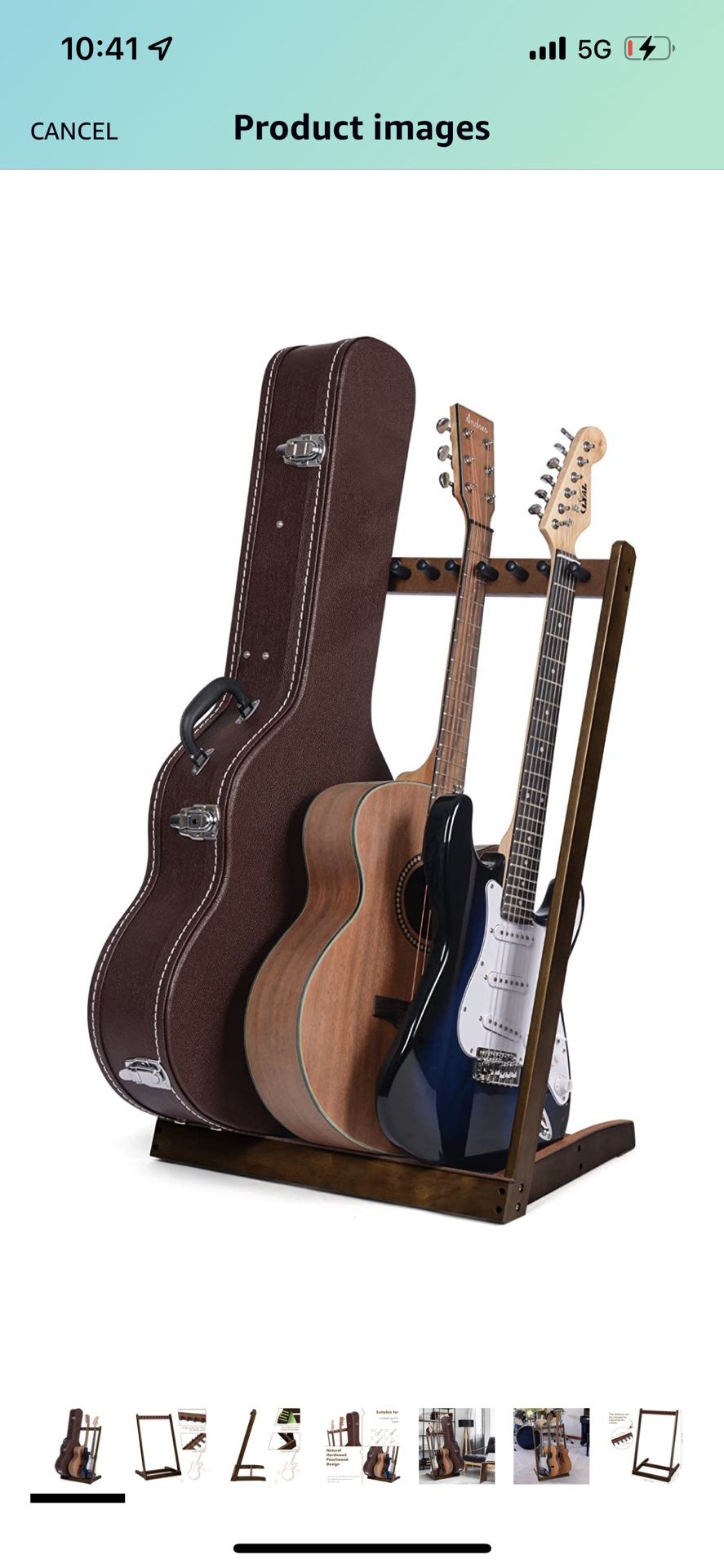 XCSOURCE Hardwood Guitar Stand, Guitar Case Rack with Felt Pad and Pick Slot, Guitar Display Holder, Multiple Guitar Holder for Home or Studio