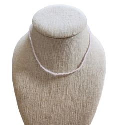 Silver Toned Pink Beaded Necklace