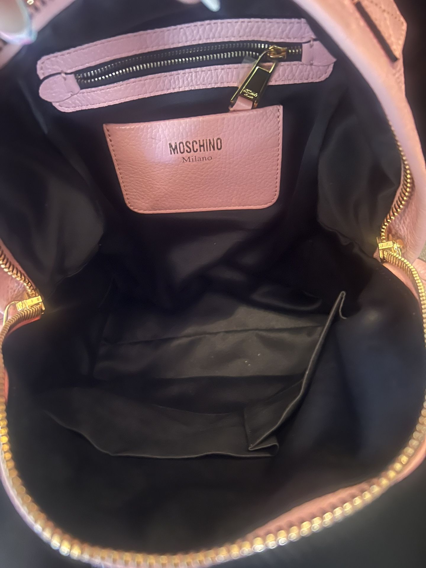 Pink Moschino Leather Backpack