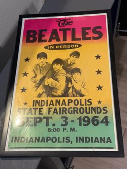 Framed Beatles Replica Concert Poster - 14.75x22.75 - Black