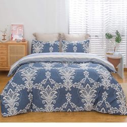 3 Cotton Duvet Covers Sets, 100% Cotton 600 Threats, New In Box, Queen Size