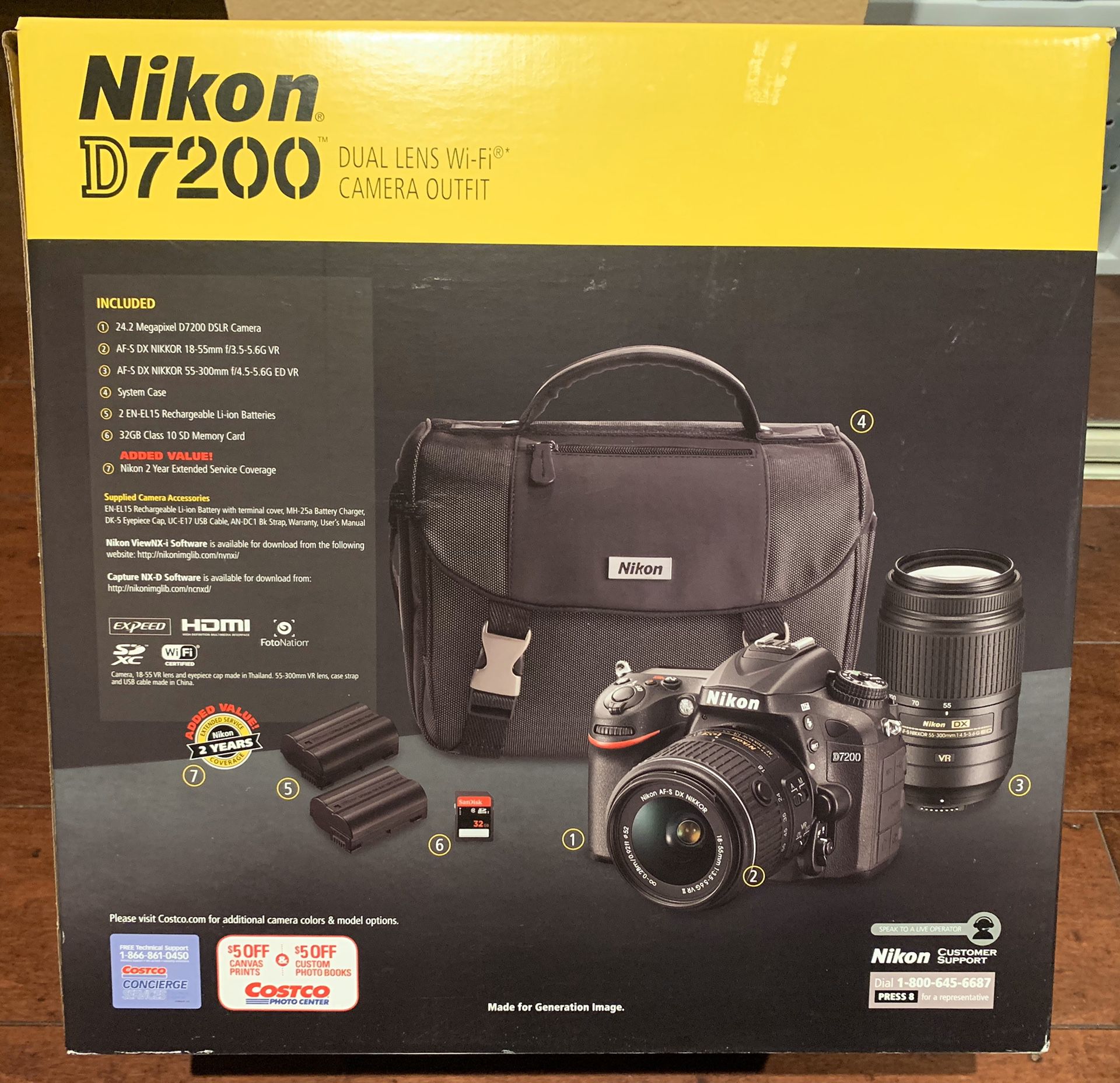 Nikon Black D7200 DX Digital SLR Camera with 24.2 Megapixels