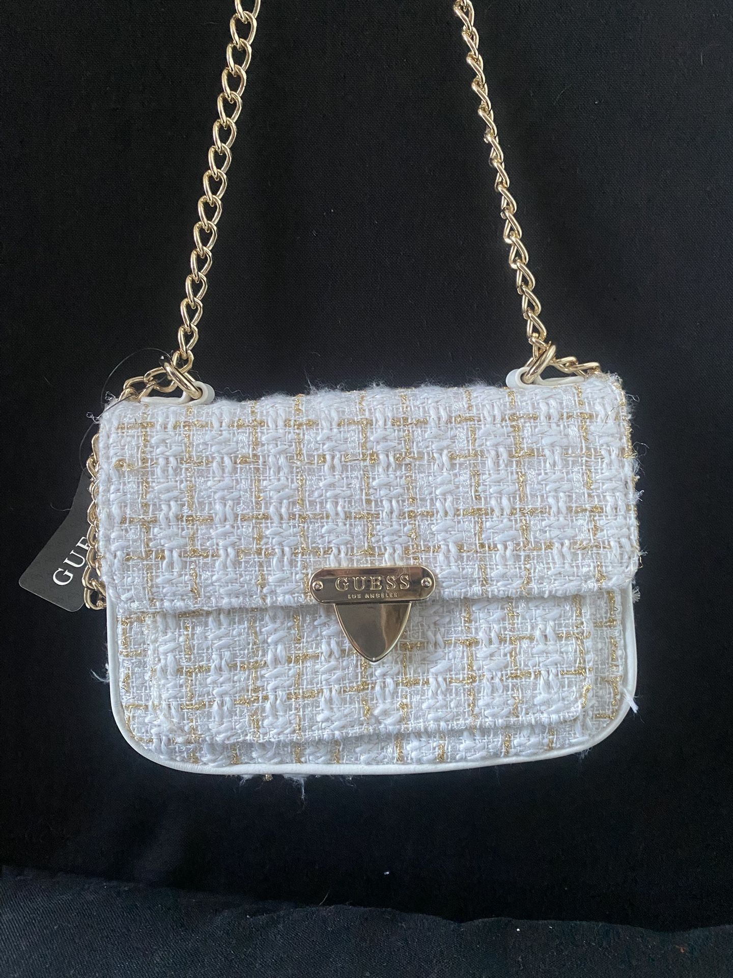 Guess White Gold Crossbody Bag Crossbody Fancy Classic Statement