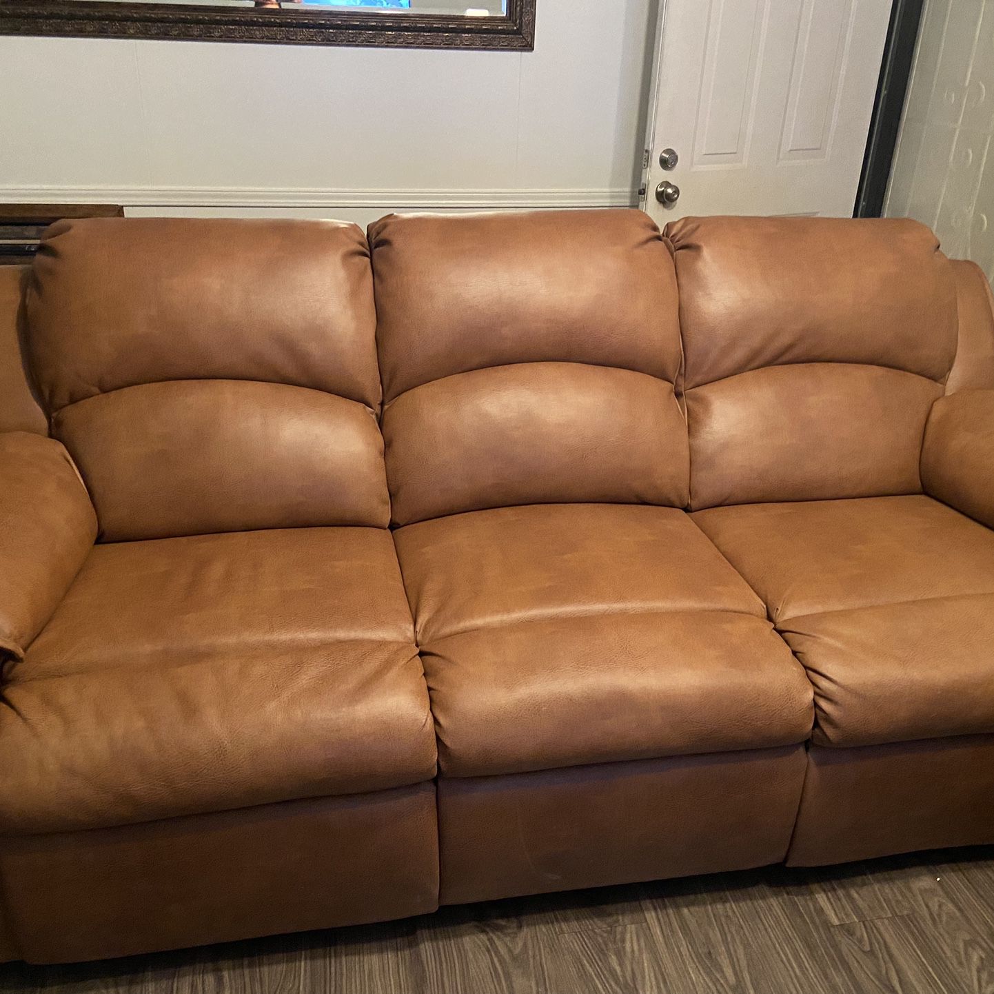 Bonded Leather 3 Piece Living Room Set 