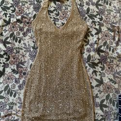 Sparkly Halter Neck Dress 