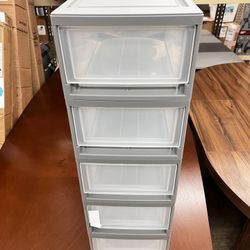 6 Qt Small Plastic Drawers, Under Bed Storage Bins, Stackable, Modular 5Pk, New