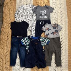 9pc Baby Boy clothing bundle (sizes 6-12m)