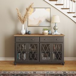 Aurora Hills Brushed Grey/Bisque 4 Door Accent Chest