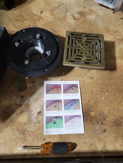 Square Shower Floor Drain with Brass Grate