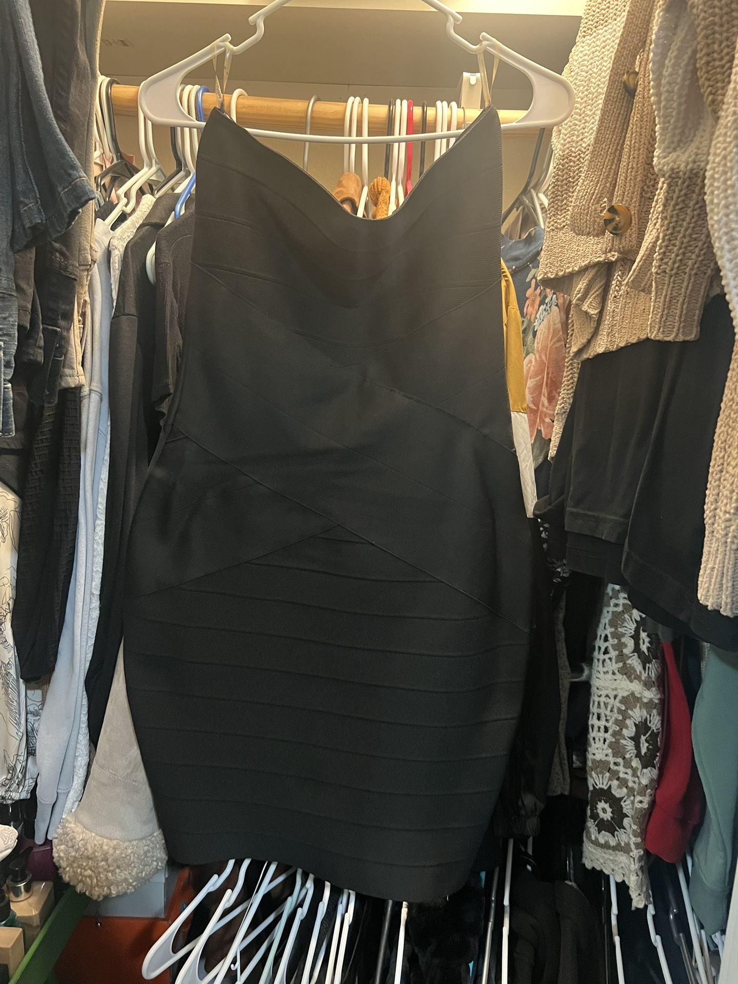 Strapless Back Dress Thick Materia 