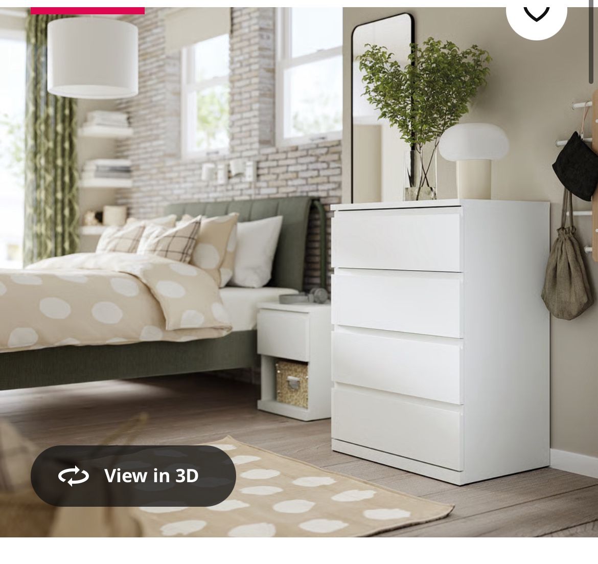 4 Drawer Dresser White