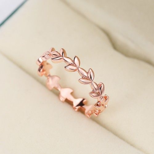 "Fashion Leaf Rose Gold Plated Simple Ring for Women/Girl, K944
 
  