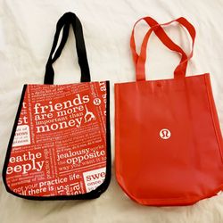 2 LULULEMON Small Shopping Bags 