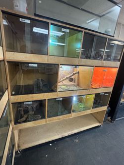Multi-Unit Reptile Enclosure Rack on Wheels