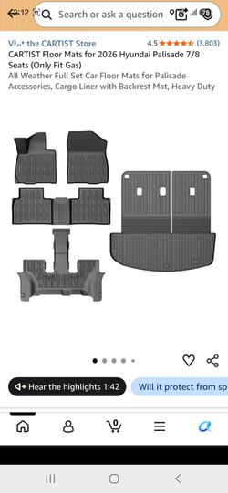CARTIST Floor Mats for 2026 Hyundai Palisade