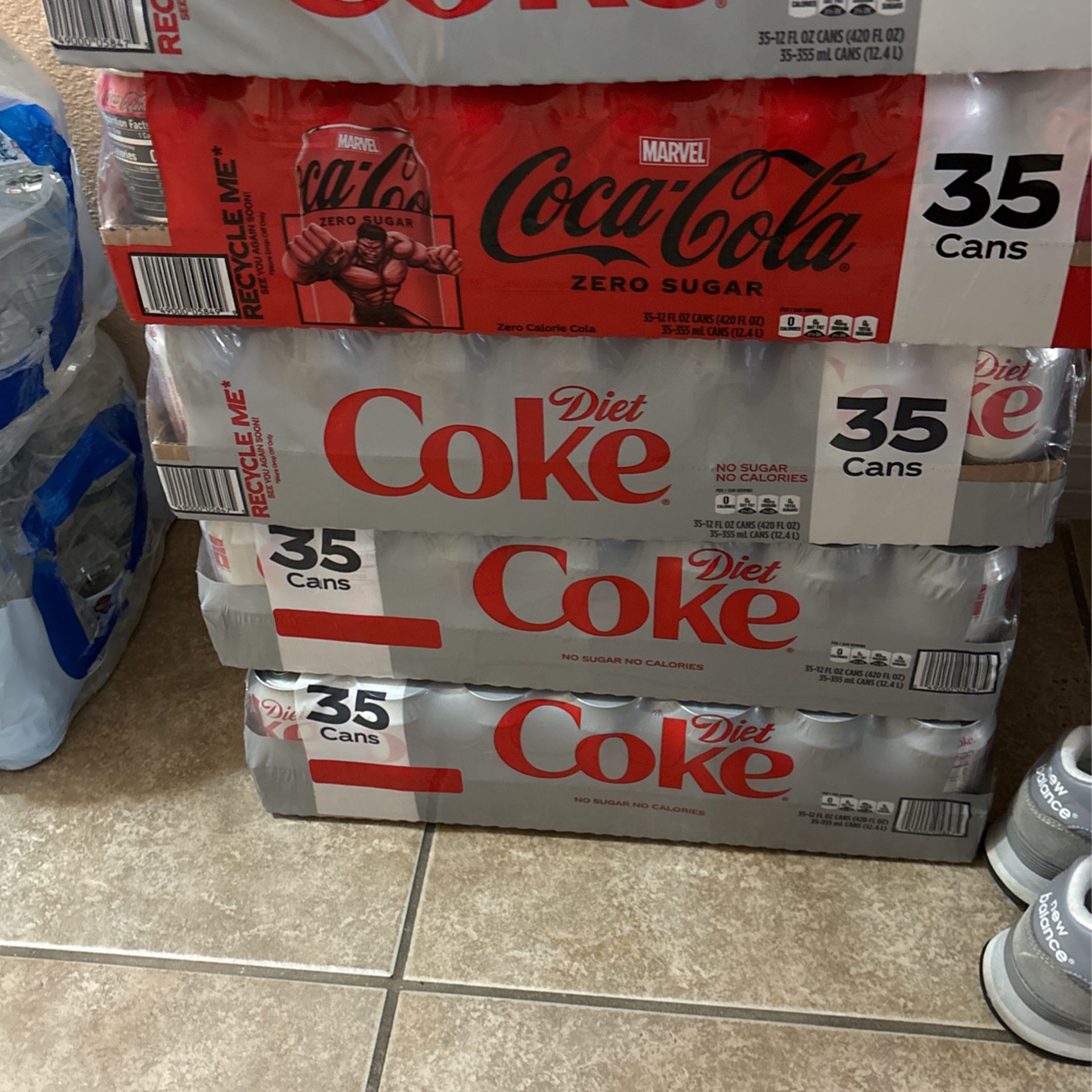 3 Packs Of Diet Coca Cola And One Pack Of Zero ! Bought At Bjs For A Party But There’s Sill A Lot,selling Everything For $55 Dollars ! 
