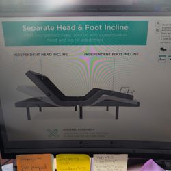 Twin Size Adjustable Bed Frame And Mattress.