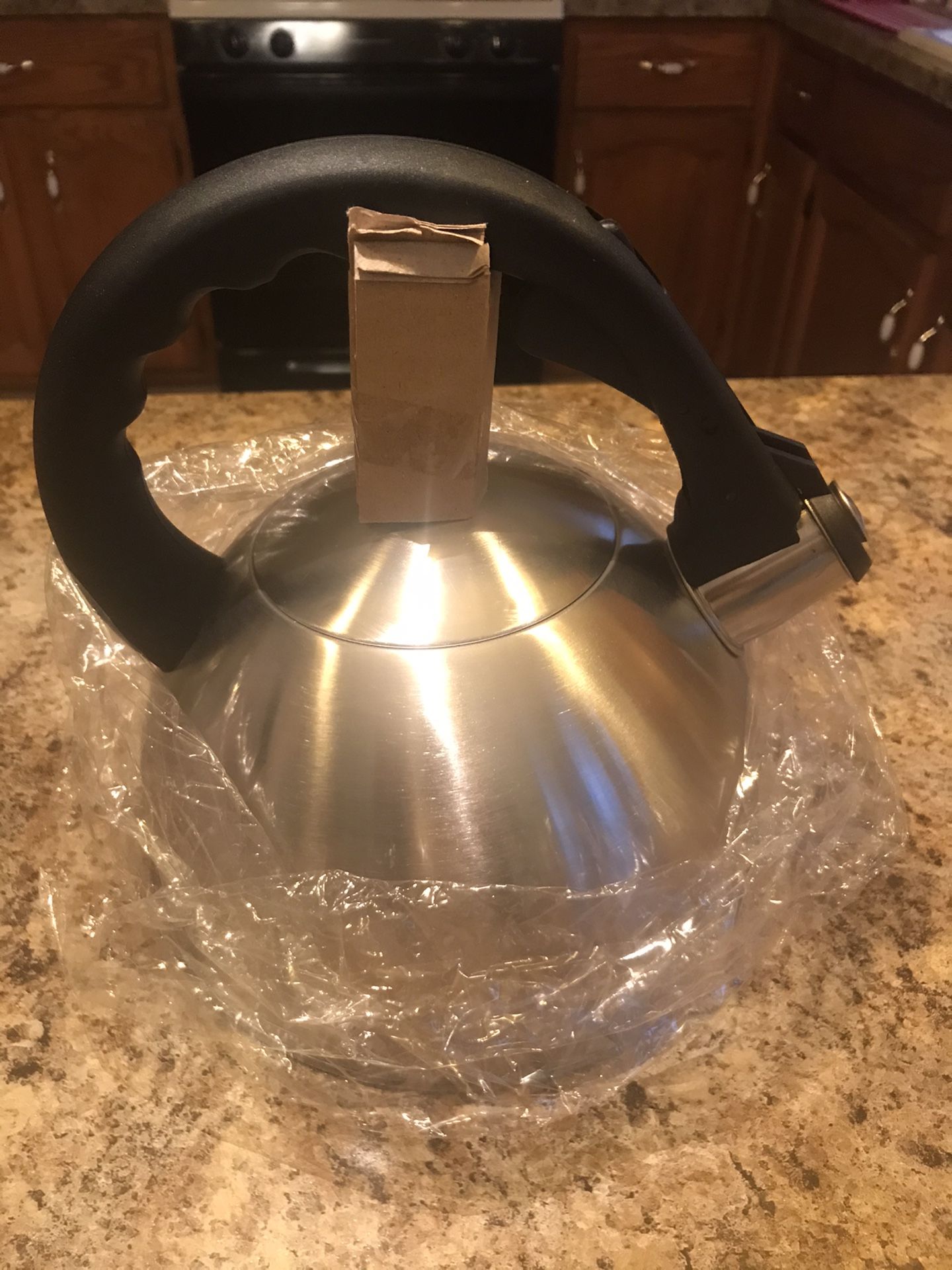 Tea kettle brushed stainless steal.brand new!. B/0