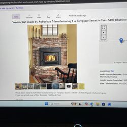 Wood Chief made by Suburban Manufacturing Co Fireplace Insert/w/fan