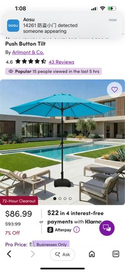 10 ft outdoor patio umbrella with base