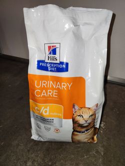 Over 1/2 bag of Hill's Prescription Diet c/d Multicare Urinary Care with Chicken Dry Cat Food, 8.5 lbs., Bag