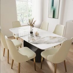 Modern Stone Pedestal Dining Table
