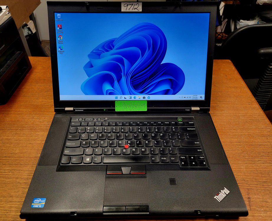 Fixed Price: Lenovo ThinkPad T530 15.6" Laptop Core i5/ 8GB / 128 GB SSD Win 11  Webcam #9712