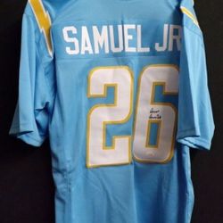 Asante Samuel Jr. Autographed Los Angeles Chargers Jersey (OKAuthentics)