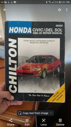 Chilton Auto Repair Manual Honda Civic 1(contact info removed)