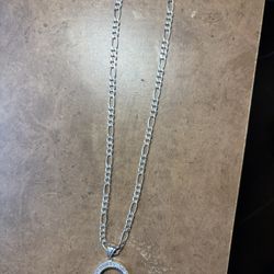 Solid Figaro Chain With Bezel 