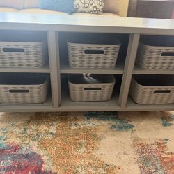Gray Metal 6 Cube Storage Organizer