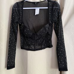 Rhinestone Top Brand New With Tags L