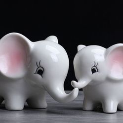 Ceramic Elephant Planter Pots 1 Set (2pcs)