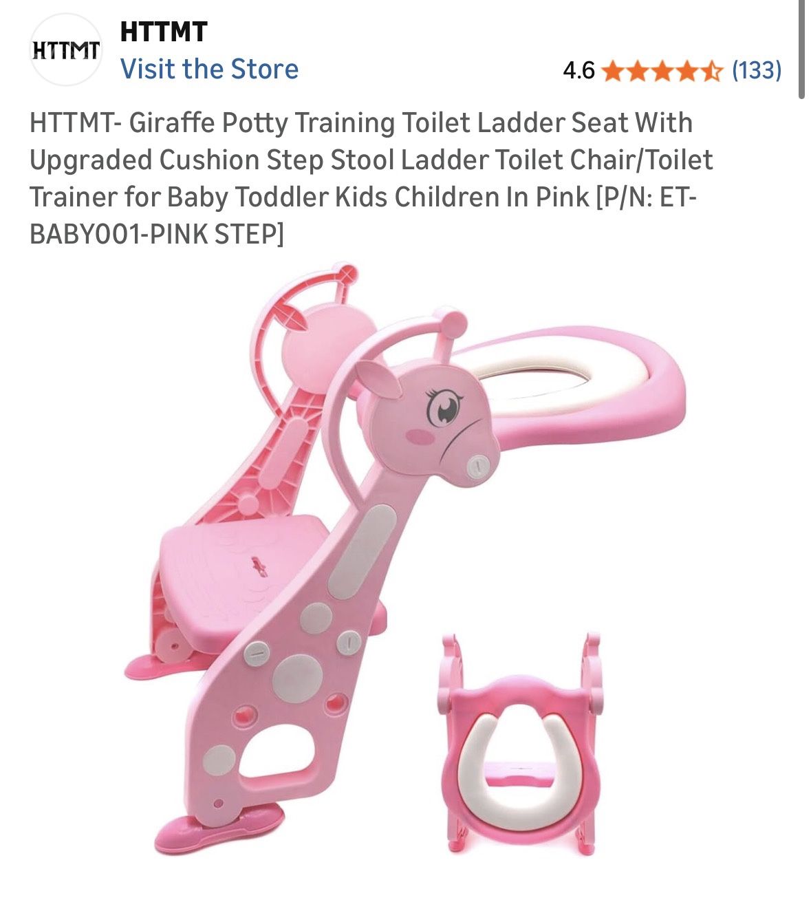 HTTMT- Giraffe Potty Training Toilet Ladder Seat With Upgraded Cushion Step Stool Ladder Toilet Chair/Toilet Trainer for Baby Toddler Kids Children In