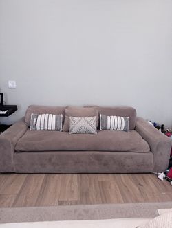 Nude Feather Filled Couch