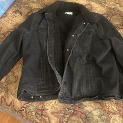 Old Navy Warm Black Jean Jacket With Thick Lining.