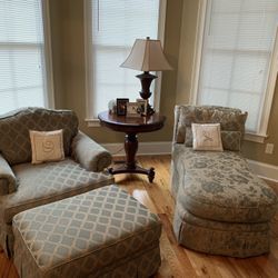 Chair, ottoman, and Chaise